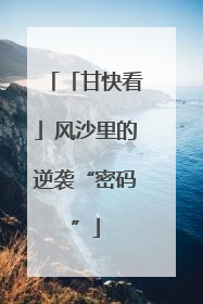「甘快看」风沙里的逆袭“密码”