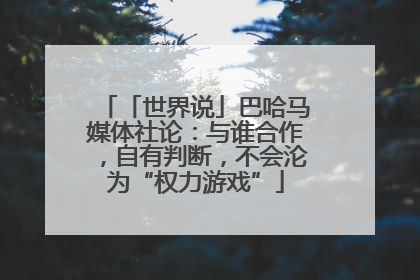「世界说」巴哈马媒体社论：与谁合作，自有判断，不会沦为“权力游戏”