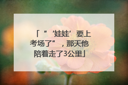 “‘娃娃’要上考场了”，那天他陪着走了3公里