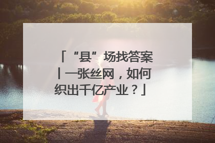 “县”场找答案丨一张丝网，如何织出千亿产业？