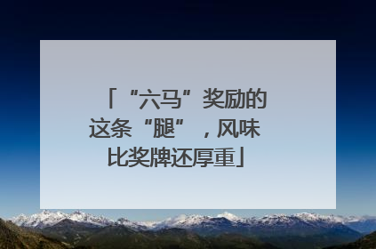 “六马”奖励的这条“腿”，风味比奖牌还厚重