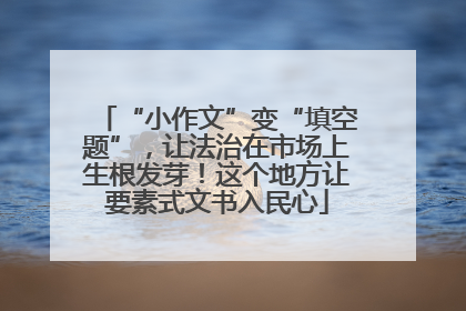 “小作文”变“填空题”，让法治在市场上生根发芽！这个地方让要素式文书入民心