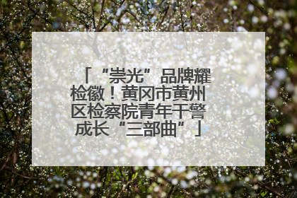 “崇光”品牌耀检徽！黄冈市黄州区检察院青年干警成长“三部曲”