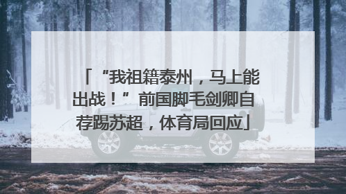 “我祖籍泰州，马上能出战！”前国脚毛剑卿自荐踢苏超，体育局回应