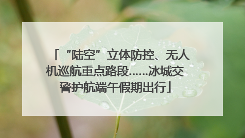 “陆空”立体防控、无人机巡航重点路段……冰城交警护航端午假期出行