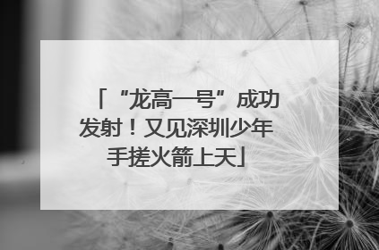 “龙高一号”成功发射！又见深圳少年手搓火箭上天