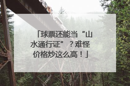 球票还能当“山水通行证”？难怪价格炒这么高！