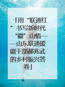 用“联通红”书写新时代“疆”山情——山东联通援疆干部郝兆武的乡村振兴答卷