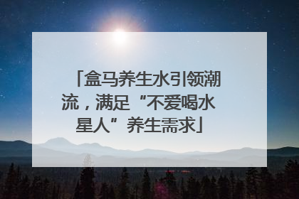 盒马养生水引领潮流，满足“不爱喝水星人”养生需求