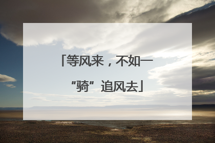 等风来，不如一“骑”追风去