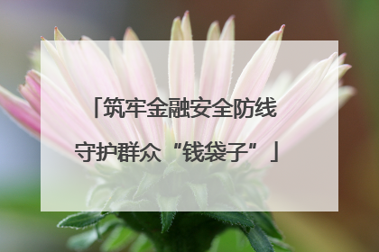 筑牢金融安全防线 守护群众“钱袋子”