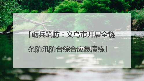 砺兵筑防：义乌市开展全链条防汛防台综合应急演练