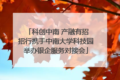 科创中南 产融有招 招行携手中南大学科技园举办银企服务对接会