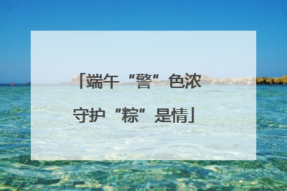 端午“警”色浓 守护“粽”是情