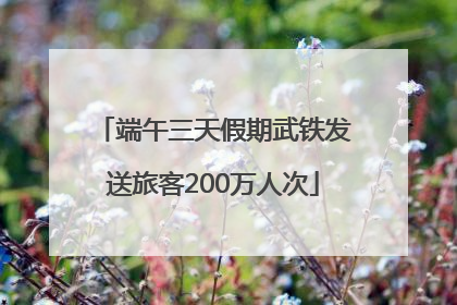 端午三天假期武铁发送旅客200万人次