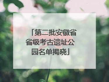 第二批安徽省省级考古遗址公园名单揭晓