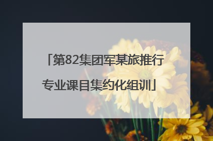 第82集团军某旅推行专业课目集约化组训