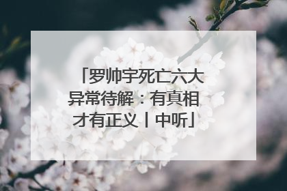 罗帅宇死亡六大异常待解：有真相才有正义丨中听