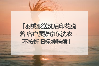 羽绒服送洗后印花脱落 客户质疑京东洗衣不按折旧标准赔偿