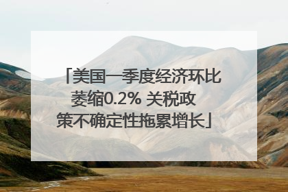 美国一季度经济环比萎缩0.2% 关税政策不确定性拖累增长