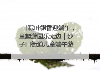 粽叶飘香迎端午，童趣游园乐无边｜沙子口街道儿童端午游园活动圆满落幕