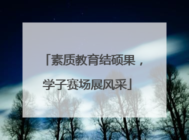 素质教育结硕果，学子赛场展风采