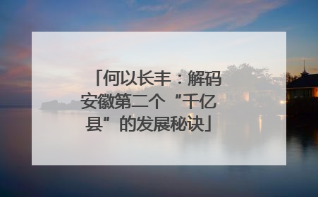 何以长丰：解码安徽第二个“千亿县”的发展秘诀
