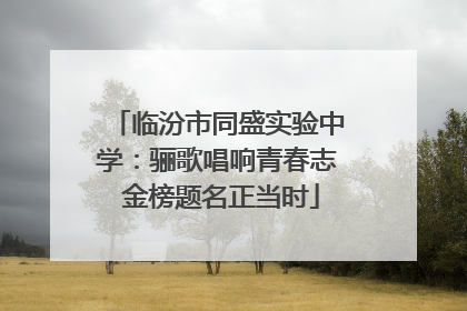临汾市同盛实验中学：骊歌唱响青春志 金榜题名正当时