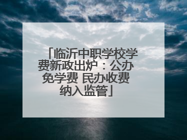 临沂中职学校学费新政出炉：公办免学费 民办收费纳入监管