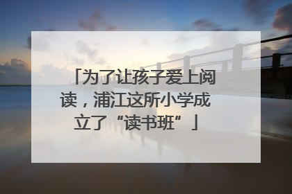 为了让孩子爱上阅读，浦江这所小学成立了“读书班”