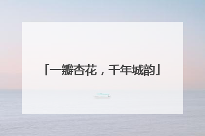 一瓣杏花，千年城韵