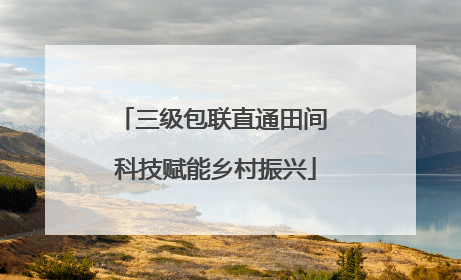 三级包联直通田间 科技赋能乡村振兴
