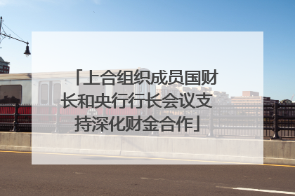 上合组织成员国财长和央行行长会议支持深化财金合作