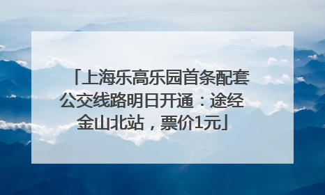 上海乐高乐园首条配套公交线路明日开通：途经金山北站，票价1元