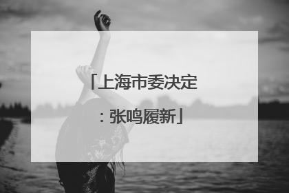 上海市委决定：张鸣履新