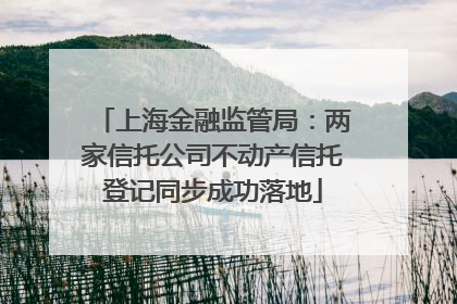 上海金融监管局：两家信托公司不动产信托登记同步成功落地