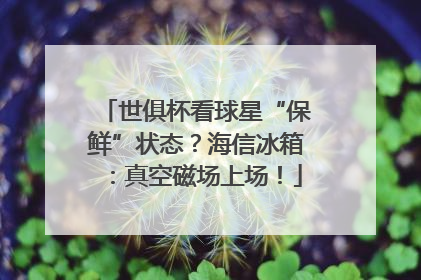 世俱杯看球星“保鲜”状态？海信冰箱：真空磁场上场！