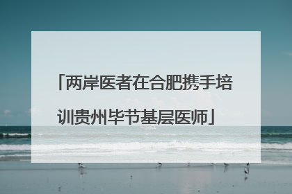 两岸医者在合肥携手培训贵州毕节基层医师