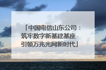 中国电信山东公司：筑牢数字新基建基座 引领万兆光网新时代