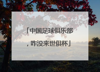 中国足球俱乐部，咋没来世俱杯
