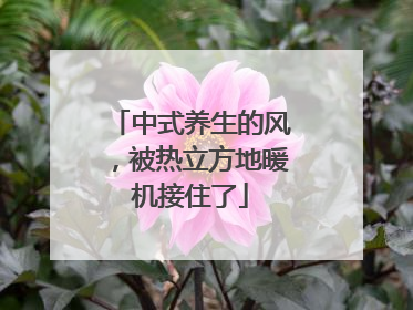 中式养生的风，被热立方地暖机接住了