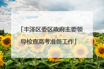 丰泽区委区政府主要领导检查高考准备工作
