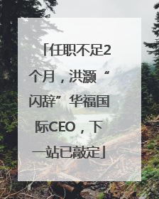 任职不足2个月，洪灏“闪辞”华福国际CEO，下一站已敲定