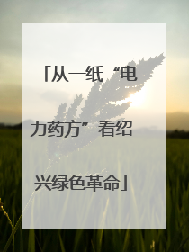 从一纸“电力药方”看绍兴绿色革命