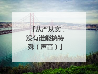 从严从实，没有谁能搞特殊（声音）