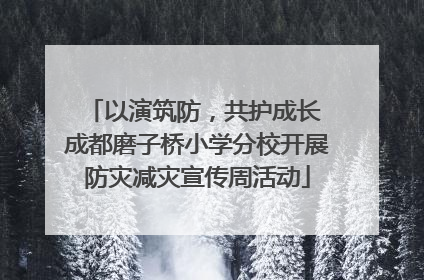 以演筑防，共护成长 成都磨子桥小学分校开展防灾减灾宣传周活动