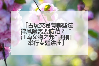 古玩交易有哪些法律风险需要防范？“江南文物之邦”丹阳举行专题讲座