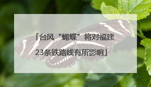 台风“蝴蝶”将对福建23条铁路线有所影响