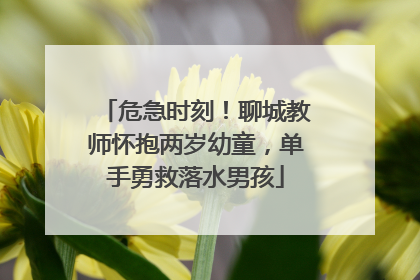 危急时刻！聊城教师怀抱两岁幼童，单手勇救落水男孩