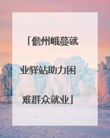 儋州峨蔓就业驿站助力困难群众就业